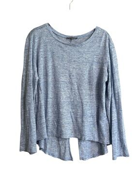Michael Stars Linen Heathered Light Blue Long Sleeve Pullover